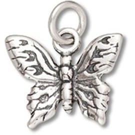 Sterling Silver 16" Mens Unisex 1.5mm Box Chain 3D Detailed Butterfly Pendant Necklace