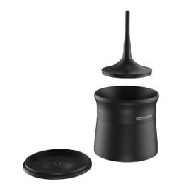 Normcore 51mm 2-in-1 Magnetic Dosing Cup, Espresso Dosing Funnel with Portafilter Dosing Shaker, Barista Grinder Dosing Tools Fit 51mm Delonghi Portafilter, Matte Black Anodized Aluminum