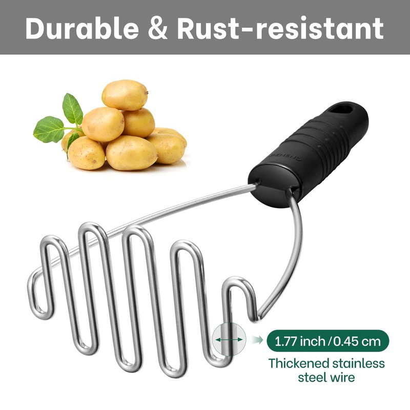 Potato Masher, Beneno Heavy Duty Stainless Steel Wire Potato Masher