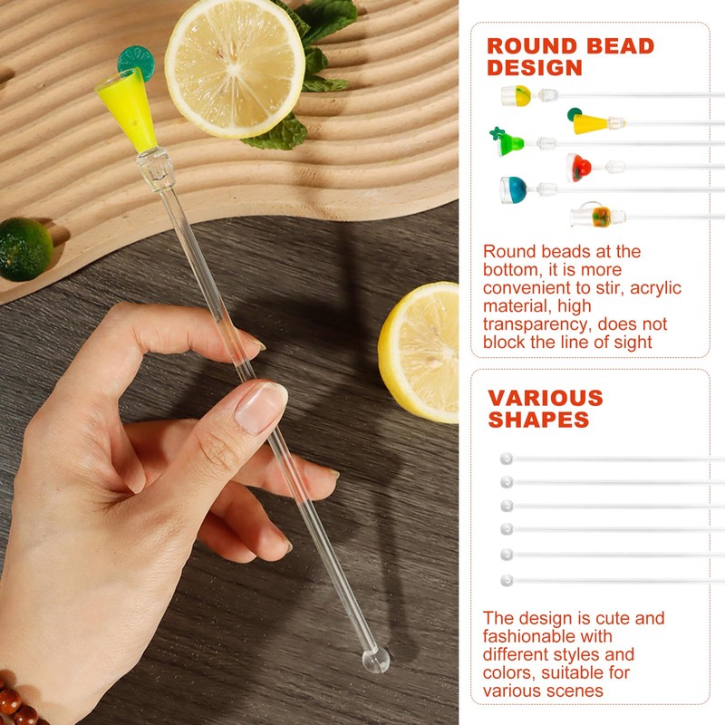 TAGMEIU 10 Pcs Cocktail Stirrers Drink Stirrers Swizzle Sticks