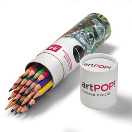 artPOP! Colored Pencils, 24 Colors, Smooth and Blendable, Break Resistant 3mm Core, Hexagon Shape, Vibrant Colors for Illustration, Adult Coloring, Doodling, Journals