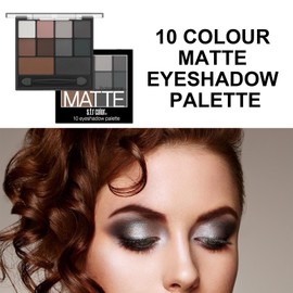 Fychuo Smokey Eyeshadow Palette Black Eyeshadow Grey Eye Shadow Pallets for Women Brown Eyeshadow Palette 10 Colours Matte Eyeshadow Waterproof Nude Eye Makeup with Brush