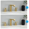 Brushed Gold 3-Hole Low-Arch 8 Inch Widespread Bathroom Faucet, Vanity