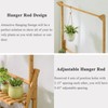 COPREE Bamboo 3-Tier Hanging Plant Stand Planter Shelves Flower Pot