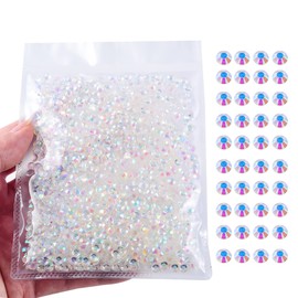 Blinginbox 5000pcs Flatback Rhinestones,Silver Backing Resin Non Hotfix Rhinestones Large Quantity Wholesale for Crafts Creative Design,Clothes,Makeup,Nail Art (4mm,Transparent AB)