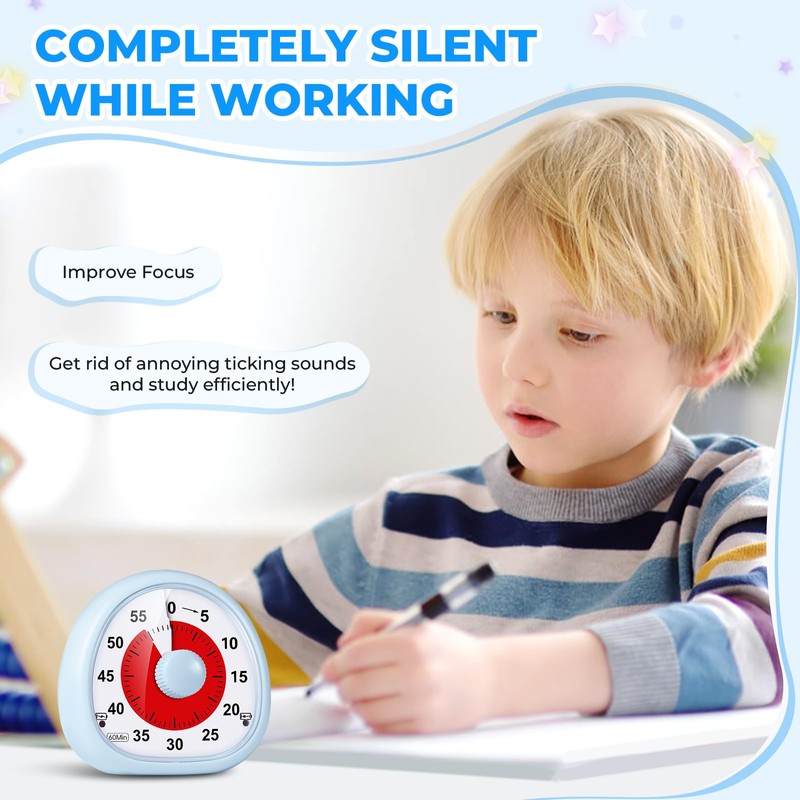Diboniur Visueller Timer Kinder Wiederaufladbar, 60 Minuten Countdown Timer, Schreibtisch