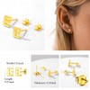 ChicSilver Letter M Stud Earrings Gold Plated Tiny Earring Initial