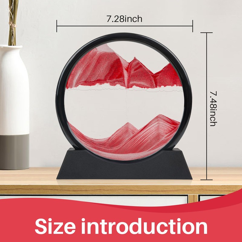 Mvxctfi Sand Art Liquid Motion Decor - 7 Inch Red