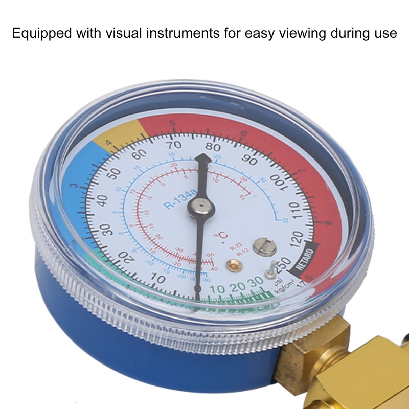 Car R134A Air Conditioning Coolant Hose Pressure Gauge 0‑250psi Fluoridize