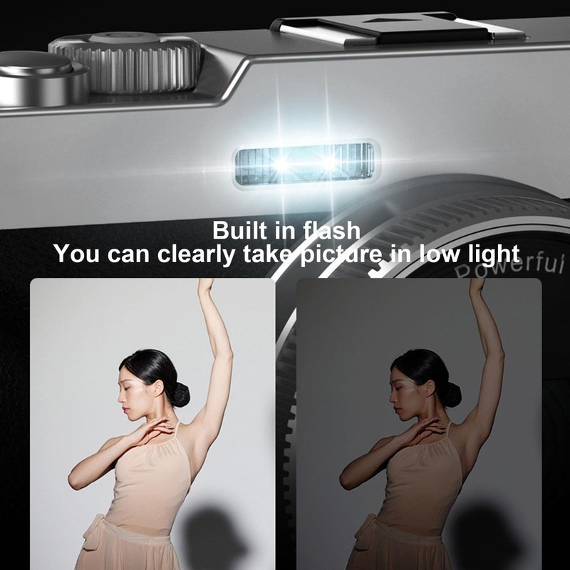 48MP Retro Digital Camera with 2.8in IPS Screen, 4K Vlogging