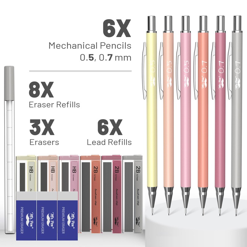Mr. Pen- Mechanical Pencil Set with Lead and Erasers Refills,