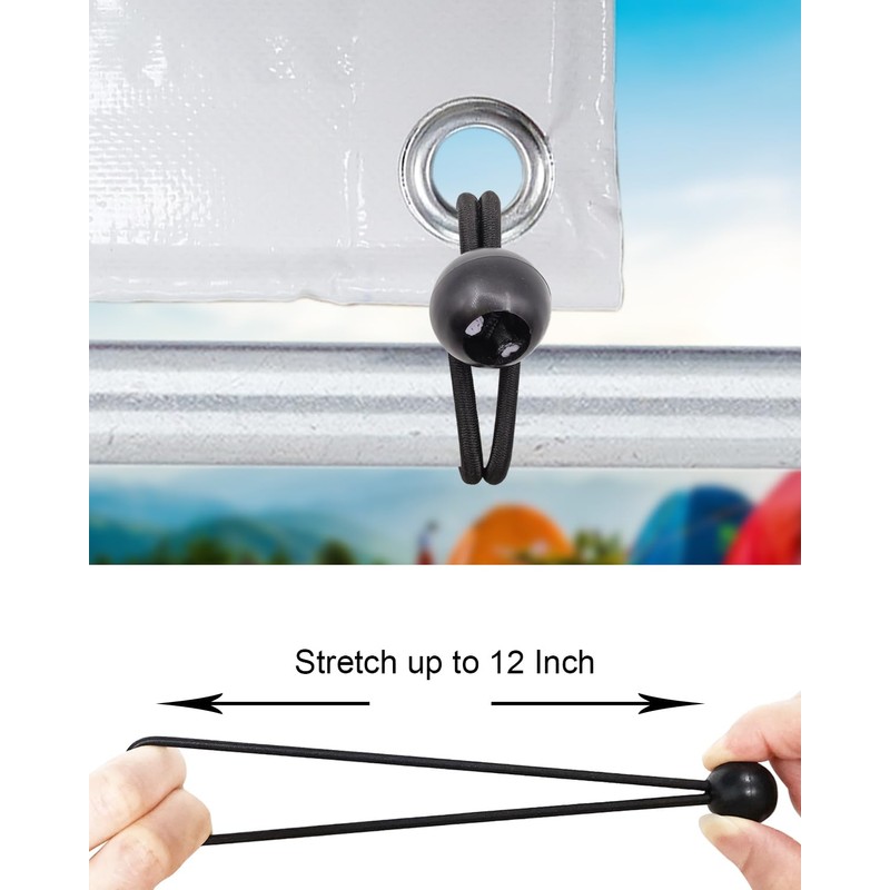 BINCKIN Tarp Clip Heavy Duty Lock Grip, 40 Pack Bungee