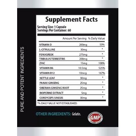 natural supplement - TESTO BOOSTER 855mg - 1 Bottle 60 Capsules