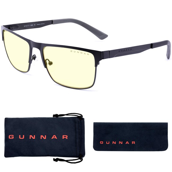 Blue Light Glasses | Pendleton Slate/Amber by GUNNAR | Patented 65% Blue Light Protection, 100% UV Light, Anti-Reflective, Protect & Reduce Eye Strain & Dryness