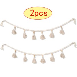 Dtoterul Macrame Wall Hanging, Pack of 2, Garland, Cotton Woven Tapestry, Macrame Wall Hanging, Decoration, Hanging Fringe Garland, Macrame Garland, Macrame Decoration, Wall for Wedding Party