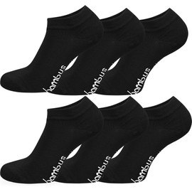 normani 6 Pairs Bamboo Trainer Socks - Soft & Breathable Short Socks with Pique Cuffs - Odour-Inhibiting & Skin-friendly for Men and Women, black, 35 - 38