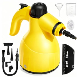 Handheld Steam Cleaner for Kitchen & Car Cleaning, Pet & Child Safe, 450ml Portable Steam Cleaner with 6 Multi-Surface Accessories, 110°C High Temperature for Cleaning of Cars, Kitchen & Windows
