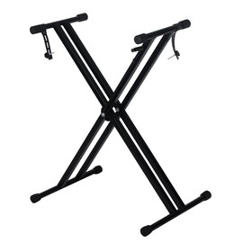 Miwayer Piano Stand Frameworks Deluxe X-Style Keyboard Stand Height & Width Adjustable with Quick Release Mechanism, For 54-88 Key Electric Pianos, Black