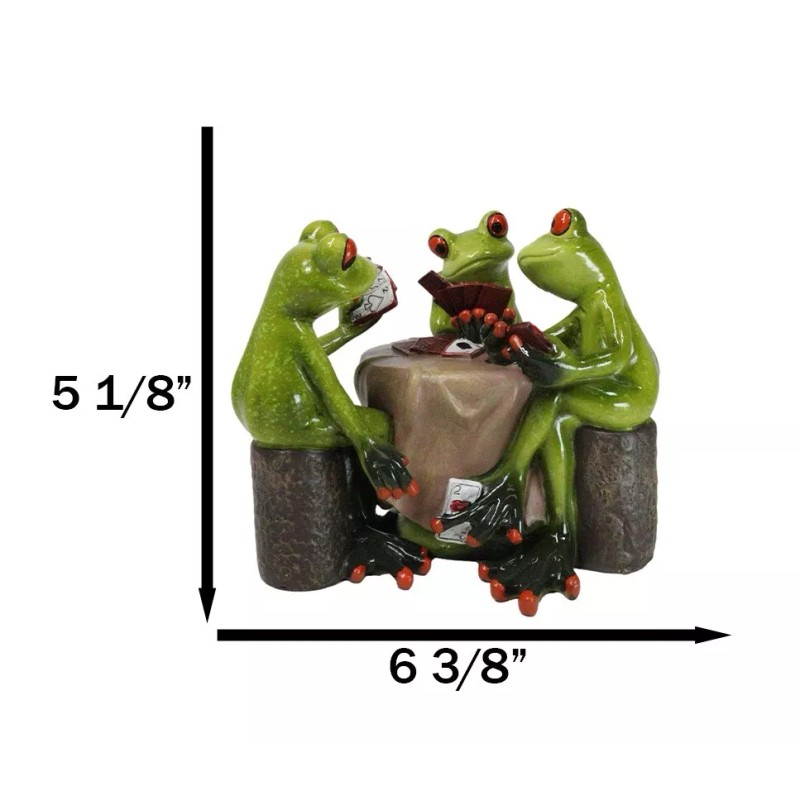 Cheaters' Royal Flush Trio Frogs Playing Poker Card At Gambling