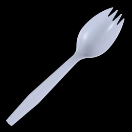 Daxwell Plastic Sporks, Medium Weight Polypropylene (PP), White, A10001391 (Case of 1,000)