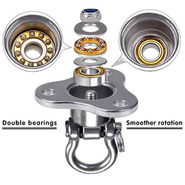 BeneLabel 360° Ceiling Swing Hangers, Wood/Concrete Mounting Set, Swivel Hanging Triangle Bracket, Bearing Hardware for Outdoor Playground Chair, Yoga, Rope Punching Bags, 900 lbs