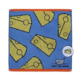 Marushin 1705005600 Mouse Mini Towel, Chew, Cheese, 100% Cotton, Antibacterial and Odor Resistant, Hand Towel, Handkerchief, Present, Gift, Birthday