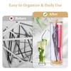JYPS 13-Inch Acrylic Straw Dispenser with Bamboo Lid with 100