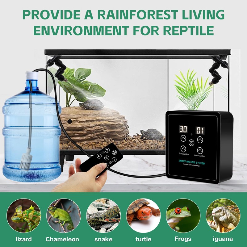 MECESOR Automatic Reptile Mister Humidifier with Timer,Programmable Terrarium Reptile Mister