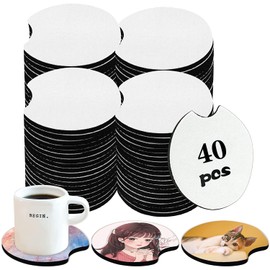 40 PCS Sublimation Blank Car Coasters, 2.75 in Circular Opening Blank Sublimation Coasters for Thermal Sublimation Heat Transfer DIY Crafts Painting,Car Coasters
