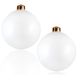 Large Inflatable Decorative Balls 22" 2 Packs, Big Christmas Balls, Outdoor Garden Party Arrangement Ball, Wedding Festivals Christmas Ornaments，Hanging Holiday Yard Balls Reusable (White, 22")