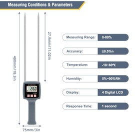 GISNPA Portable Hay Moisture Meter, Accurate Hay Moisture Tester with Dual Probes for Monitoring Hay, Straw, Forage Grass, and Preventing Mold and Spoilage