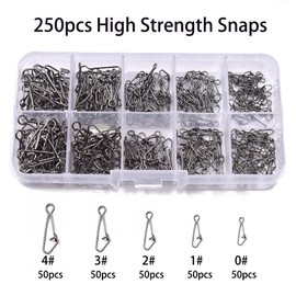 150pcs/250pcs High Strength Stainless Steel Snaps Set Fishing Line to Hooks Connectors in Saltwater or Freshwater (150pcs/box High Strength Snaps)