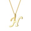 AGVANA Women's Necklace Silver with Letter Pendant with Yellow Gold