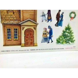 Mello Smello #9 THE CLOCK TOWER Cling Mello Smello Dicken's Traditions  Christmas vtg window