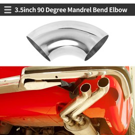 Motoforti 90 Degree Mandrel Bend Elbow Car Modified Exhaust Pipe Tubing Piping 3.5" Inch OD Thickness 1.5mm/16GA 89x230x1.5mm 201 Stainless Steel Silver Tone