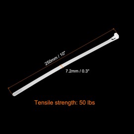 sourcing map 10 Inch Releasable Cable Ties Adjustable Zip Ties 50lbs Tensile Strength Removable Indoor Outdoor Tie Wraps for Fix Organize White 200Pcs
