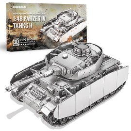 piececool 3D Puzzle Metal Panzerkampfwagen IV Type H, 3D Metal Puzzle Military Model for Stainless Steel, Full Metal, 100% Restore, Birthday Gift, Model Kit Adults, 433 Pieces