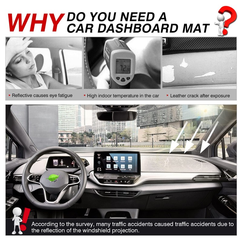 Autorder Dashboard Cover Mat for Volkswagen ID.4 VW ID4 2021-2025