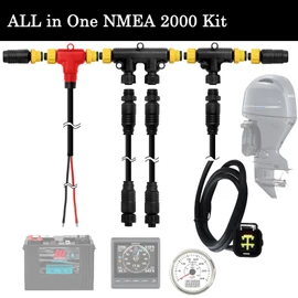 OUBULU NMEA 2000 Starter Kit and Engine Interface Cable for Yamaha Outboard Engine 2006-2023 Bundle, Dual Tees Kits Terminators Marine 2K Network for Lowrance Garmin Replace# 000-0120-37 3004.6865