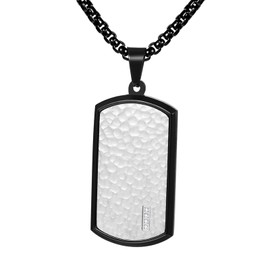 Cupimatch Men's Military Dog Tags: Dog Tag Chain Stainless Steel Pendant with Inlaid Zircon Gifts for Men, Stainless Steel