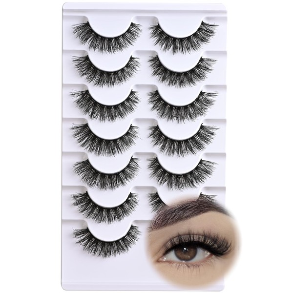 APCYUST Lashes Wispy False Eyelashes Natural Cat Eye Strip Lash