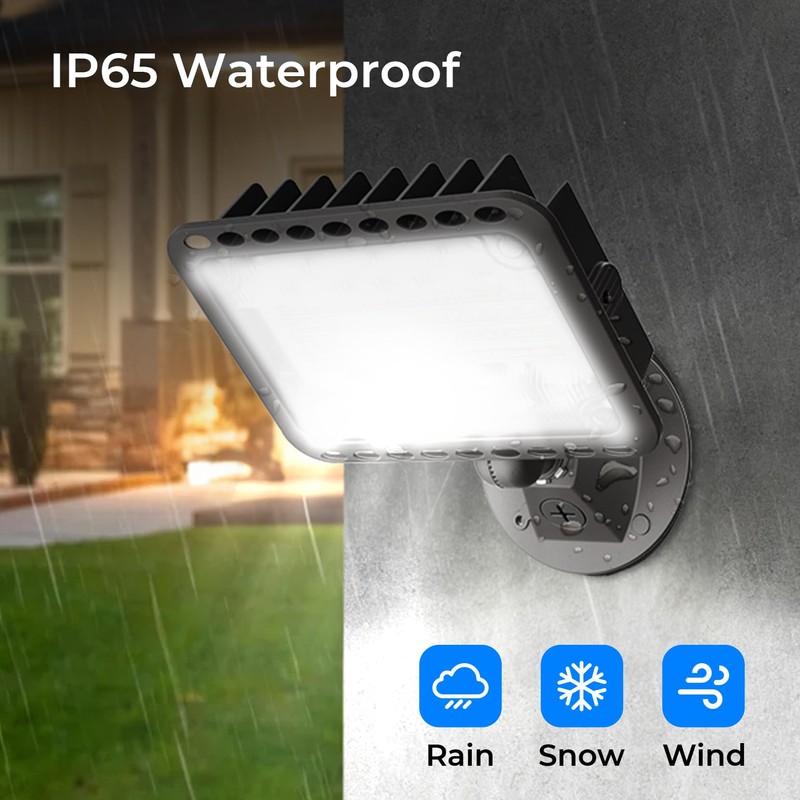 CINOTON 65W LED Flood Lights Outdoor, IP65 Waterproof Exterior Security