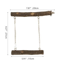Meprotal Bird Swing, Parrot Perch Stand Natural Wood Stand Parrot Cage Toys for Parakeet Cockatoo Budgie Lovebirds Cockatiel Small Animal