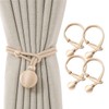 SanKristo Curtain Tiebacks 4 pcs, No Punching Adjustable Length with