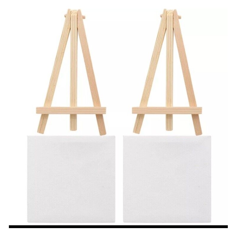 None 2 Sets Canvas Mini Easel Stand Decorative Child Student