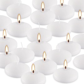 3 Inch Floating Candles Set of 24, Unscented White Candles for Wedding, Pool Party, Holiday Centerpieces & Home Decor