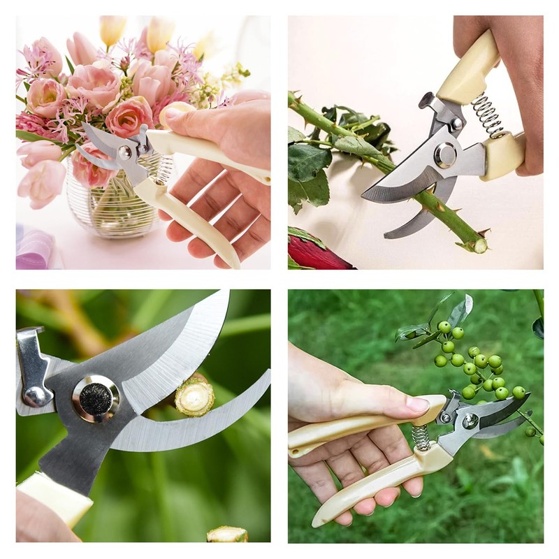 Garden Secateurs Pruning Scissors Bypass Pruners Hedge Shears with Safety