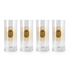 Royal Selangor Pewter Highball Quartet Set 4 - Ace Collection Luxurious Bourbon/Cocktail Drinking Glasses
