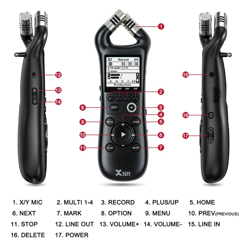 Xvive XV1-R Portable Stereo Recorder and Audio Interface
