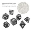 35Pcs Plastic Dice Kit Pearl Pattern White Numbers Polyhedral Dices